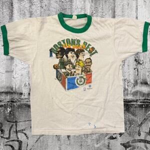 1986 Boston Celtics “Six Pack” Ringer Tee – Salem Screen Stars - S/M Vintage